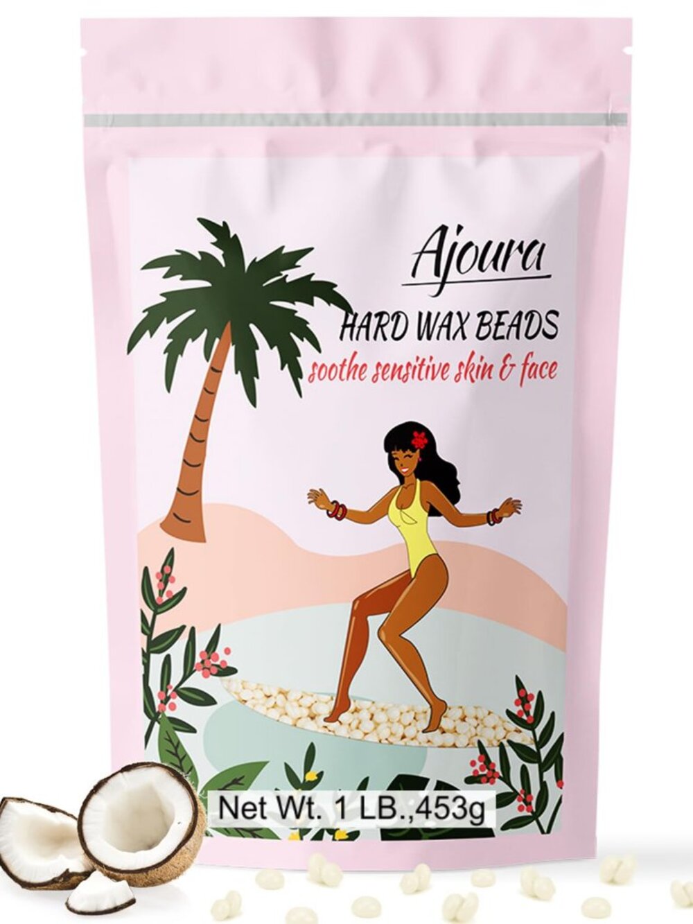Ajoura 1 lb Refill Hard Wax Beads for Hair Removal, Brazilian Coarse Waxing